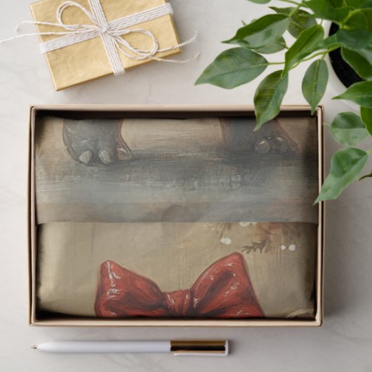 Decoupage Christmas Hippo Ballerina Whimsical 薄葉紙 (ギフト)