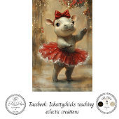 Decoupage Christmas Hippo Ballerina Whimsical 薄葉紙