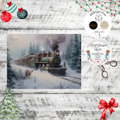 Decoupage Christmas Nostalgic Steam Engine Train  薄葉紙