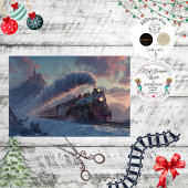 Decoupage Christmas Steam Train Ireland Mountains 薄葉紙