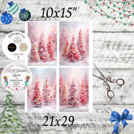 Decoupage Christmas Tree 10x15 Scrapbook Designs  薄葉紙