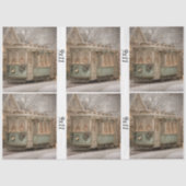 Decoupage Christmas Trolley Green 9 x 11 inches  薄葉紙 (正面)