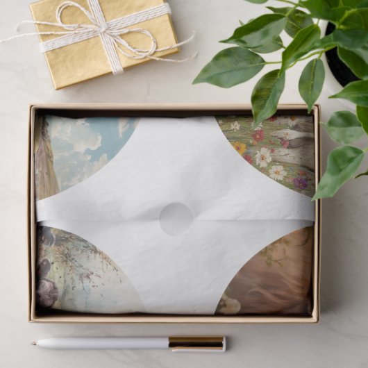 Decoupage Circular Saw Highland Cows 8.5" Rounds 薄葉紙 (ギフト)