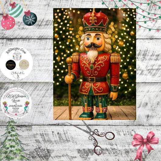 Decoupage Classic Nutcracker Red Green  薄葉紙