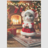 Decoupage Classic Santa Mouse Red Suit 薄葉紙 (正面)