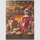 Decoupage Cookie Table Elf Holiday Mischief 薄葉紙 (正面)