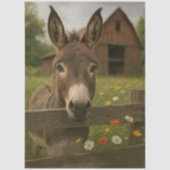 Decoupage Countryside Donkey Red Barn  薄葉紙 (正面)