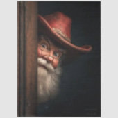 Decoupage Cowboy Santa Peeking Naughty Nice  薄葉紙 (正面)