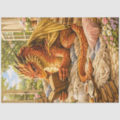 Decoupage Cozy Reading Dragon 薄葉紙 (正面)