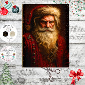 Decoupage Crimson Dramatic Santa Portrait 薄葉紙