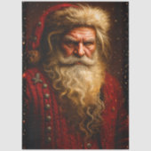 Decoupage Crimson Dramatic Santa Portrait  薄葉紙 (正面)