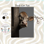 Decoupage  Curious Cow Peeking Rustic Wall 薄葉紙