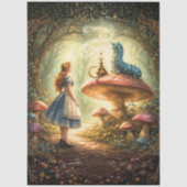 Decoupage Curious Girl Mystical Caterpillar  薄葉紙 (正面)