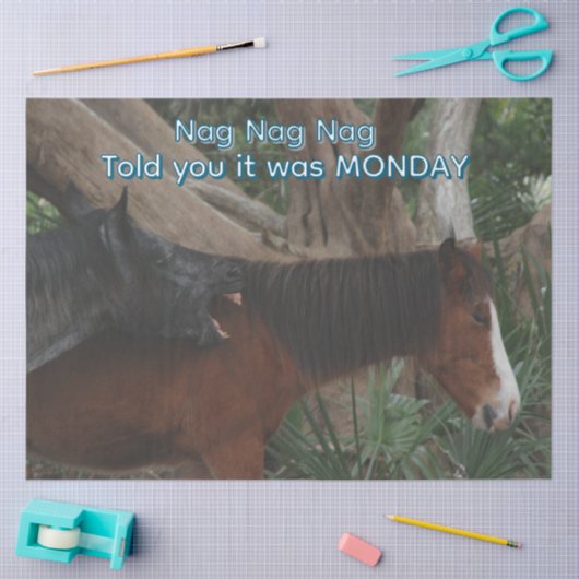 Decoupage Customizable Humorous Horse Print 薄葉紙 (クラフト)
