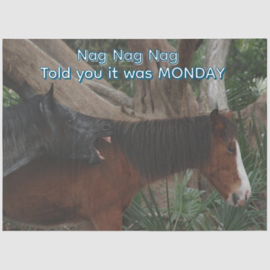 Decoupage Customizable Humorous Horse Print 薄葉紙 (正面)