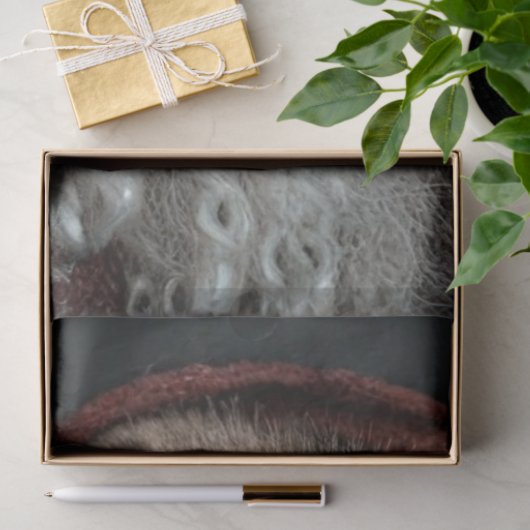 Decoupage Daniel Boone Santa Claus Peek Art 薄葉紙 (ギフト)