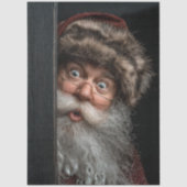 Decoupage Daniel Boone Santa Claus Peek Art  薄葉紙 (正面)