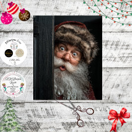 Decoupage Daniel Boone Santa Claus Peek Art  薄葉紙