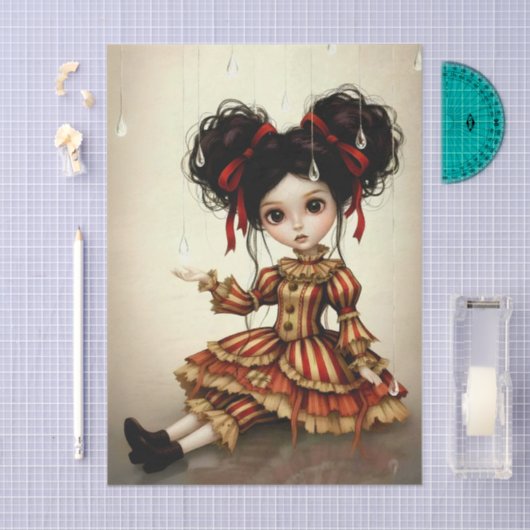 Decoupage Dark Circus Doll 薄葉紙 (クラフト)