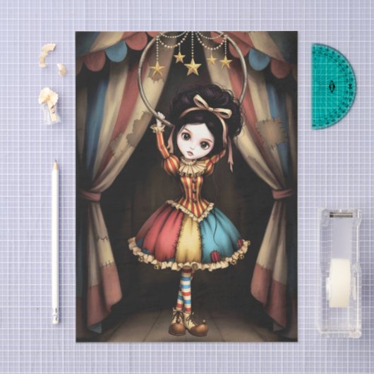 Decoupage Dark Circus Doll 薄葉紙 (クラフト)