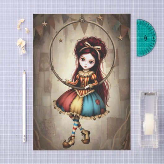 Decoupage Dark Circus Doll 薄葉紙 (クラフト)