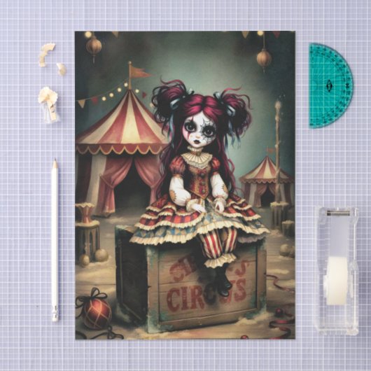 Decoupage Dark Circus Doll 薄葉紙 (クラフト)