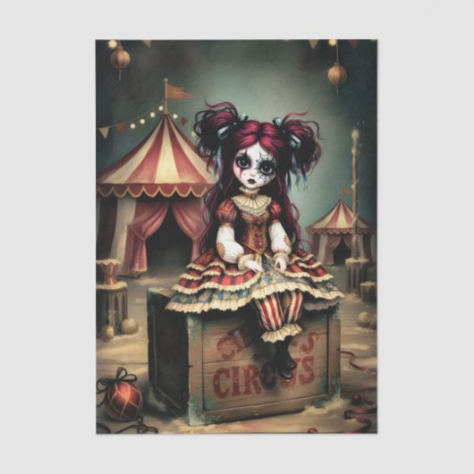 Decoupage Dark Circus Doll 薄葉紙 (正面)
