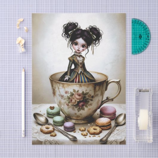 Decoupage Dark Circus Doll 薄葉紙 (クラフト)