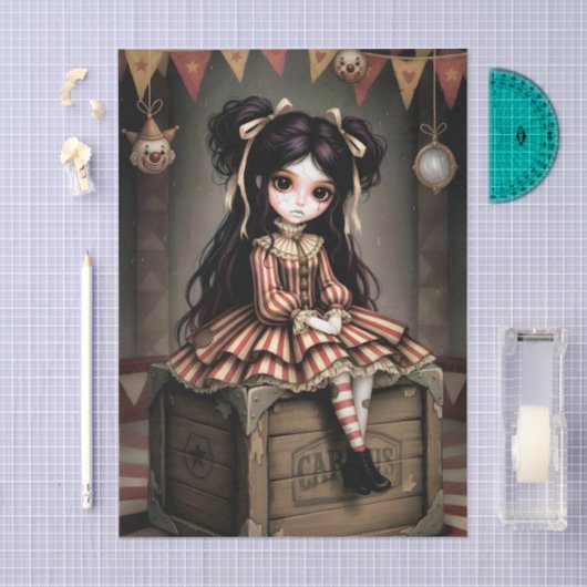 Decoupage Dark Circus Doll 薄葉紙 (クラフト)
