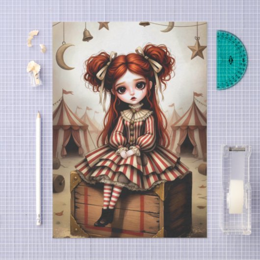 Decoupage Dark Circus Doll 薄葉紙 (クラフト)