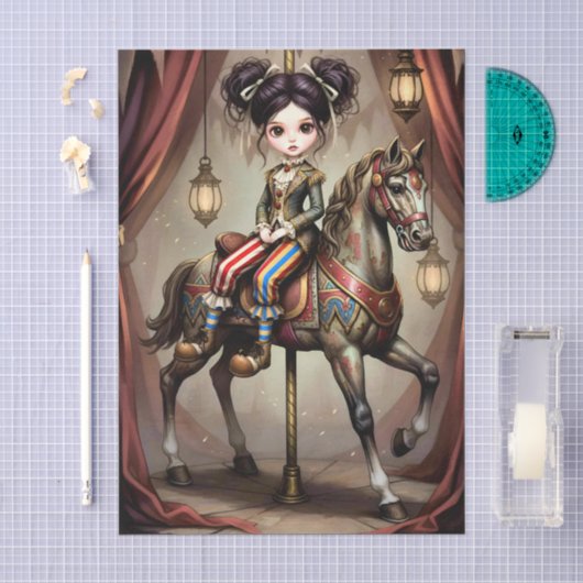 Decoupage Dark Circus Doll 薄葉紙 (クラフト)
