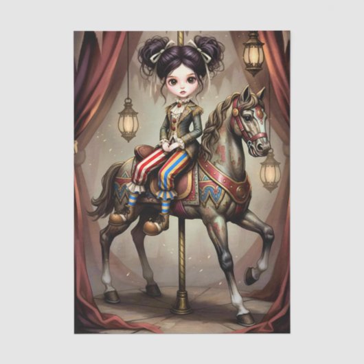 Decoupage Dark Circus Doll 薄葉紙 (正面)