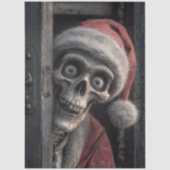 Decoupage Dead Serious Santa Claus Skeleton Peek 薄葉紙 (正面)