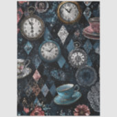 Decoupage Decoupage Vintage Tea Cups Clock Collage 薄葉紙 (正面)
