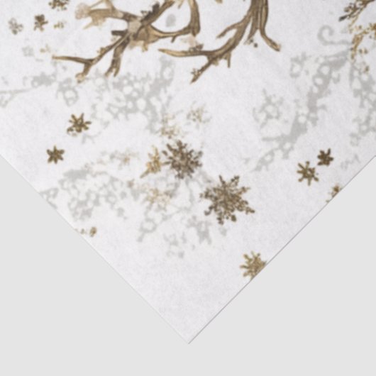 Decoupage Deer Floral Artwork Christmas  薄葉紙 (詳細)