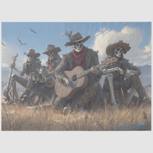 Decoupage Desert Skeleton Fur Feathers Funk Band 薄葉紙 (正面)