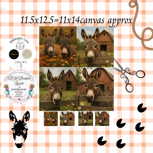 Decoupage Donkey Farm Series Pastoral Charm 薄葉紙