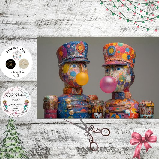 Decoupage Dot Drop Duo Bubblegum Nutcrackers  薄葉紙