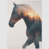 Decoupage Double Exposure Rustic Horse Wall Decor 薄葉紙 (正面)
