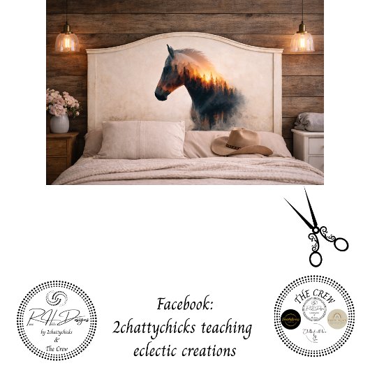 Decoupage Double Exposure Rustic Horse Wall Decor 薄葉紙