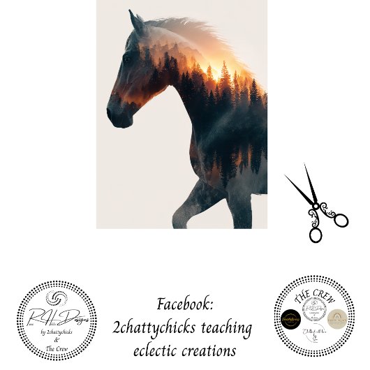 Decoupage Double Exposure Rustic Horse Wall Decor 薄葉紙