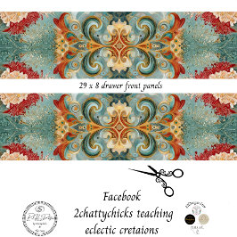 Decoupage Drawer Front 29x8 Mixed Media  ラッピングペーパーシート