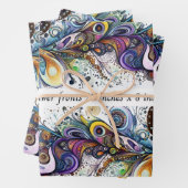 Decoupage Drawer Front 29x8 Teardrop Motif Vibrant ラッピングペーパーシート (インサイチュ)