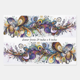 Decoupage Drawer Front 29x8 Teardrop Motif Vibrant ラッピングペーパーシート