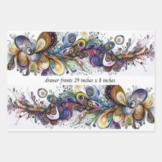 Decoupage Drawer Front 29x8 Teardrop Motif Vibrant ラッピングペーパーシート