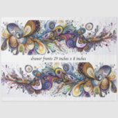 Decoupage Drawer Front 29x8 Teardrop Motif Vibrant 薄葉紙 (正面)