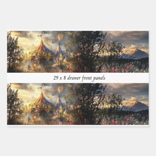 Decoupage Drawer Front Big Top Carnival Panel  ラッピングペーパーシート (正面)
