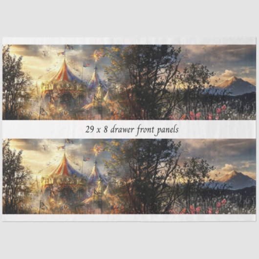 Decoupage Drawer Front Big Top Carnival Panel  薄葉紙 (正面)