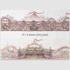 Decoupage Drawer Fronts Rococo Pastel Circus Tents 薄葉紙