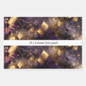Decoupage Drawer Panel Diamond Motifs Purple Gold  ラッピングペーパーシート (正面2)